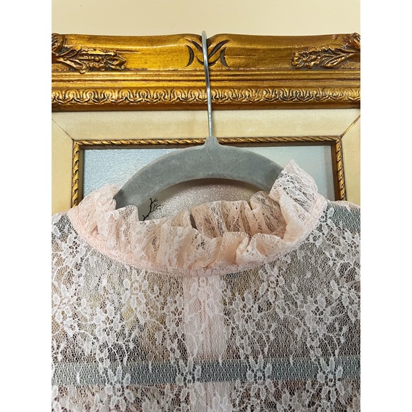 SHEIN Mini Floral Printed High Neck Ruffle Lace Trim Long Sleeve Mini Dress XS 2 - Picture 10 of 16